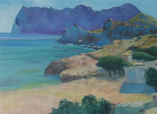 After Joaquin Mir (1873-1940) Beach scene 55 x 75cm